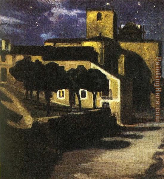 Night Scene in Avila painting - Diego Rivera Night Scene in Avila art painting